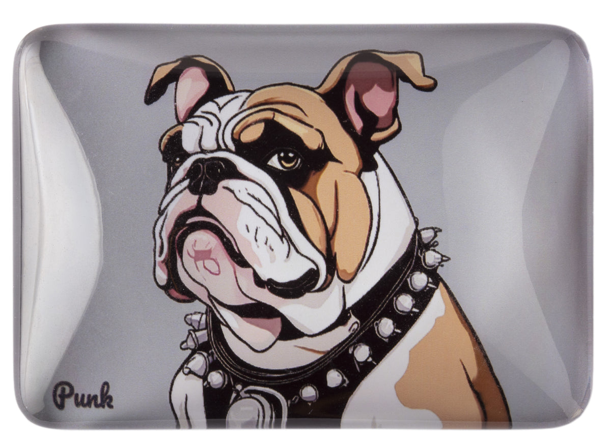 Crystal Glass Bulldog Fridge Magnet Design :: Ideal Gift