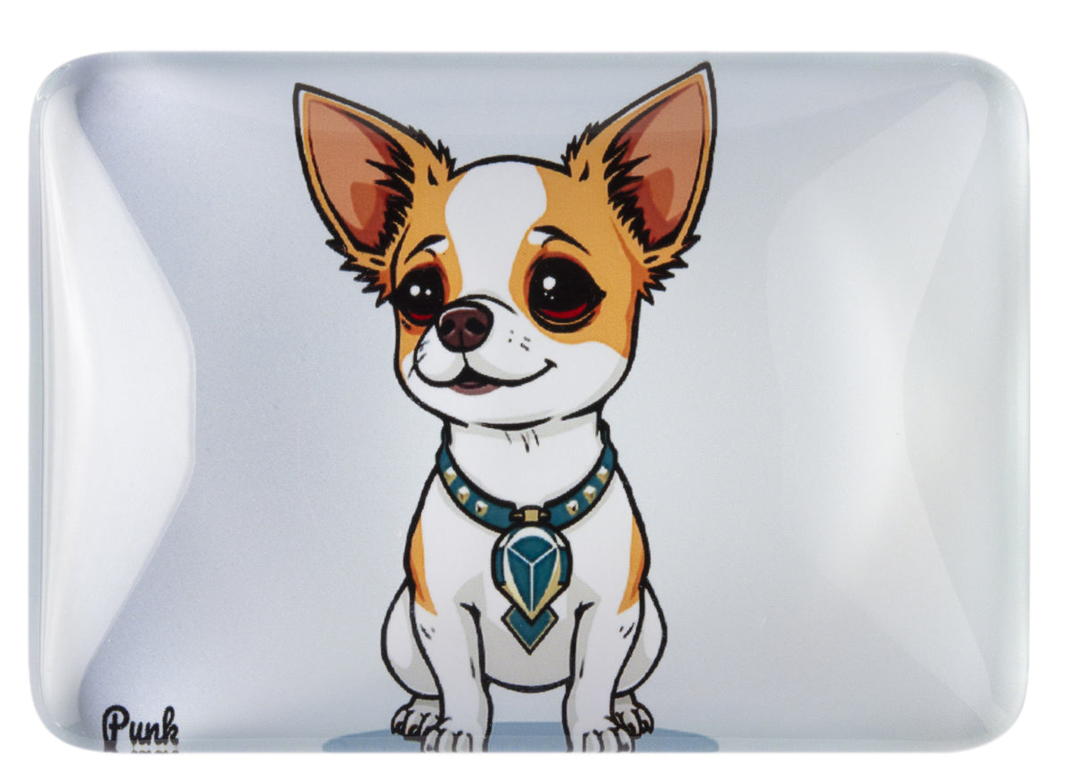Crystal Glass Chihuahua Fridge Magnet — Unique Gift