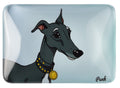 Crystal Glass Black Greyhound Fridge Magnet