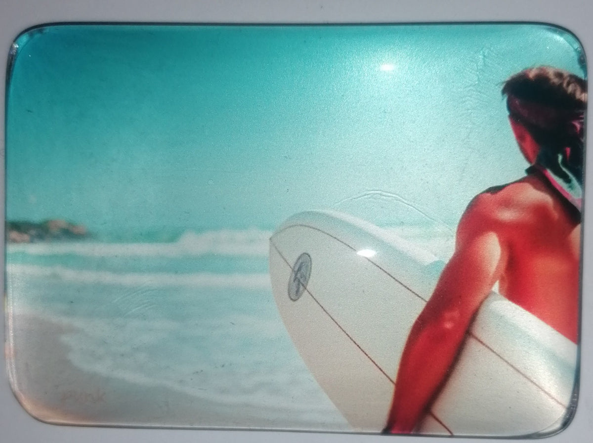 Crystal Glass Male Surfer Fridge Magnet | Fun Gift