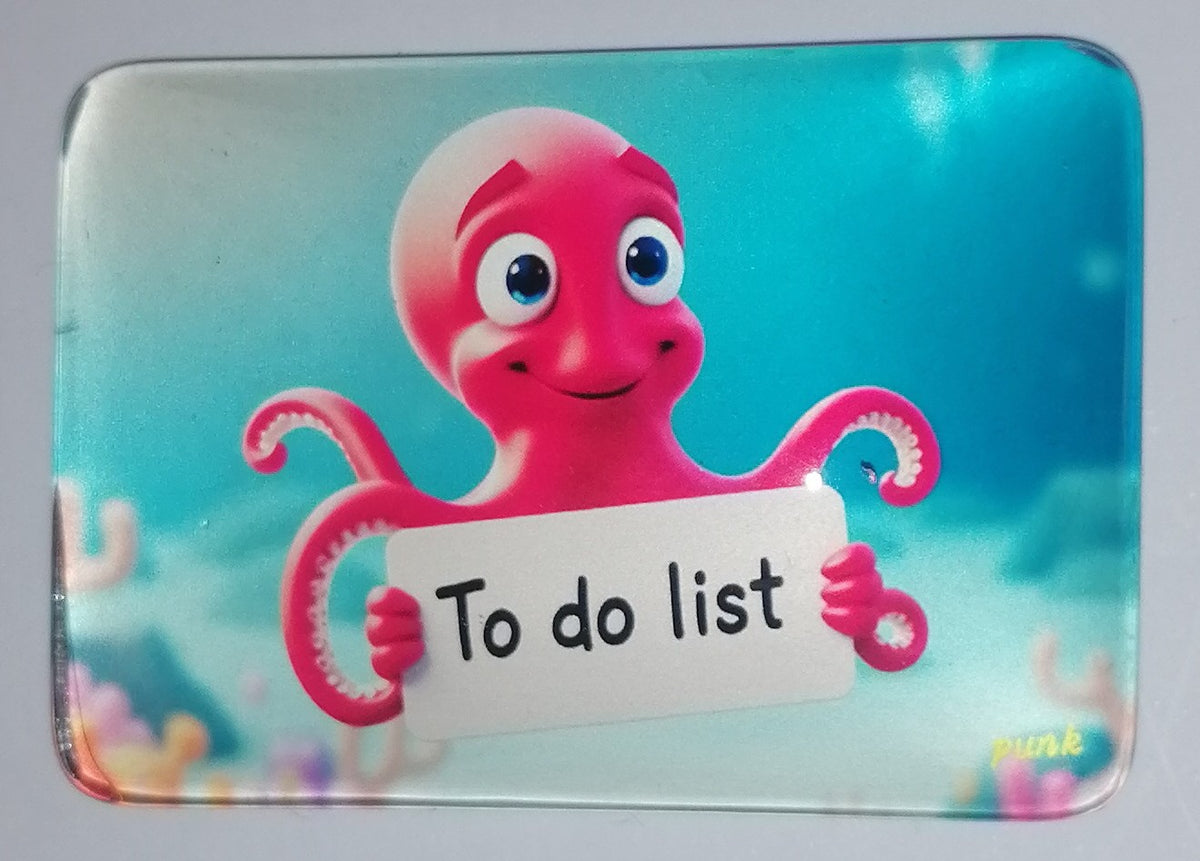 Crystal Glass Octopus Fridge Magnet | To-do list Fun Gift