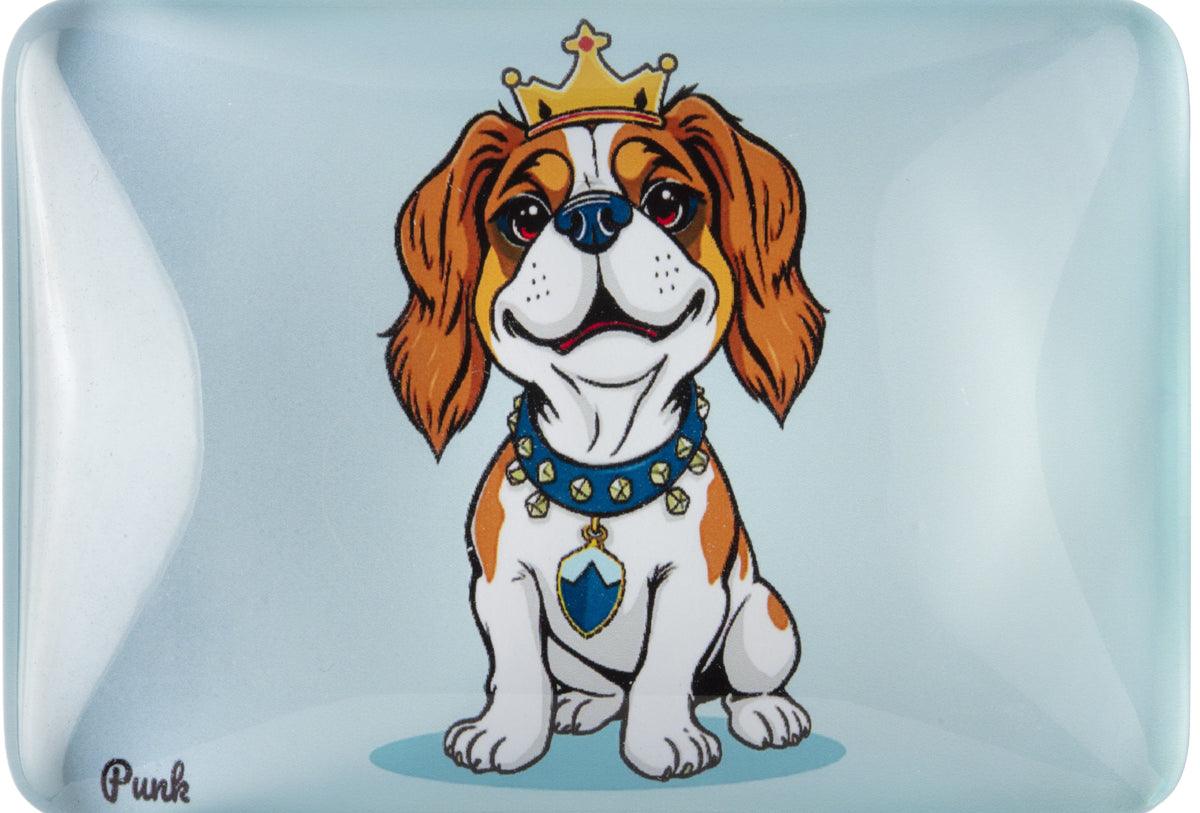 Crystal Glass King Charles Spaniel Fridge Magnet Décor