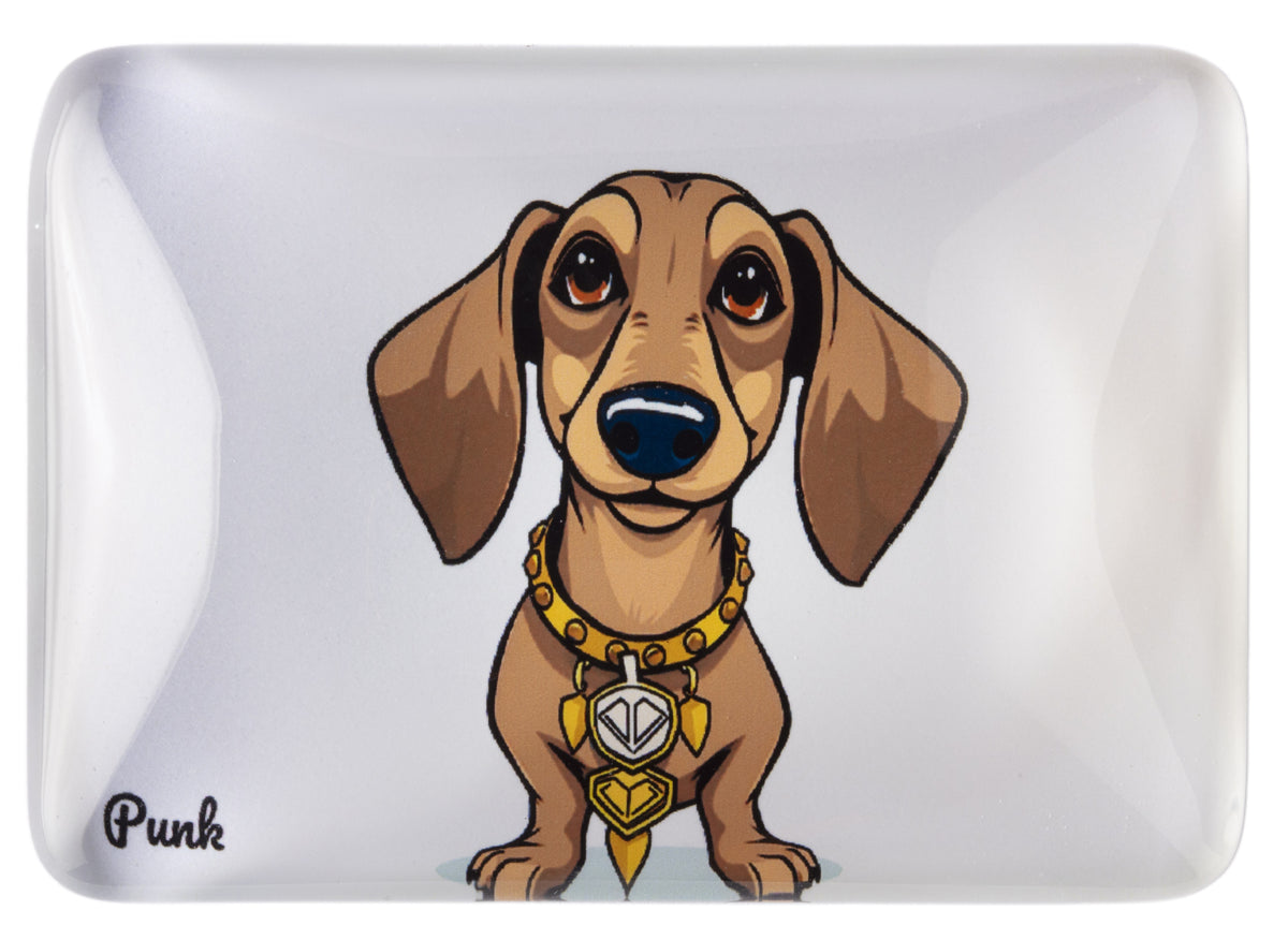 Crystal Glass Miniature Dachshund Fridge Magnet | Décor