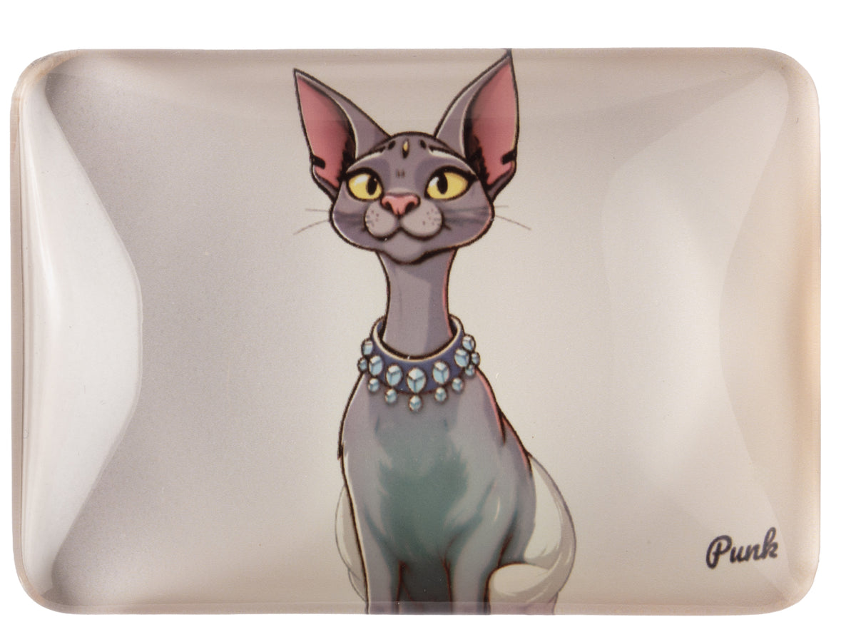 Crystal Glass Sphynx Cat Fridge Magnet | Fun Gift