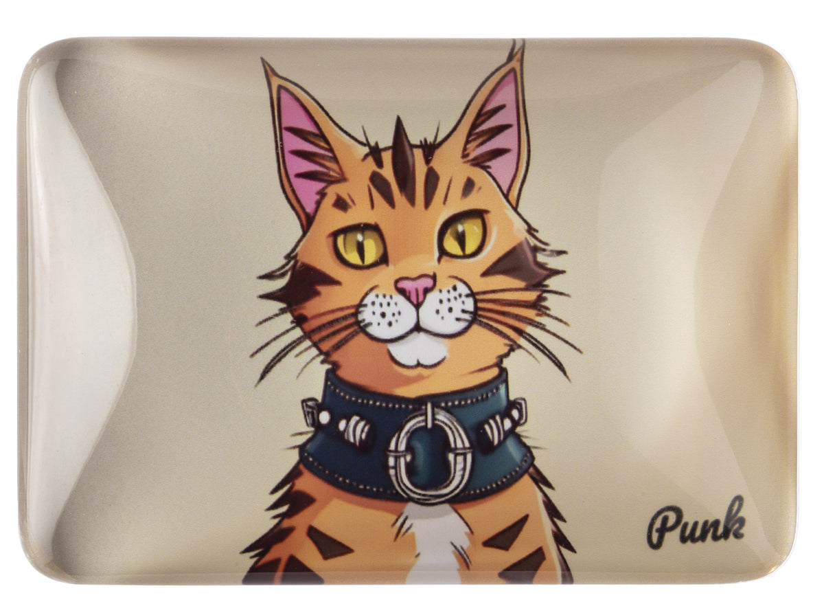 Crystal Glass Tabby Cat Fridge Magnet | Ideal Gift