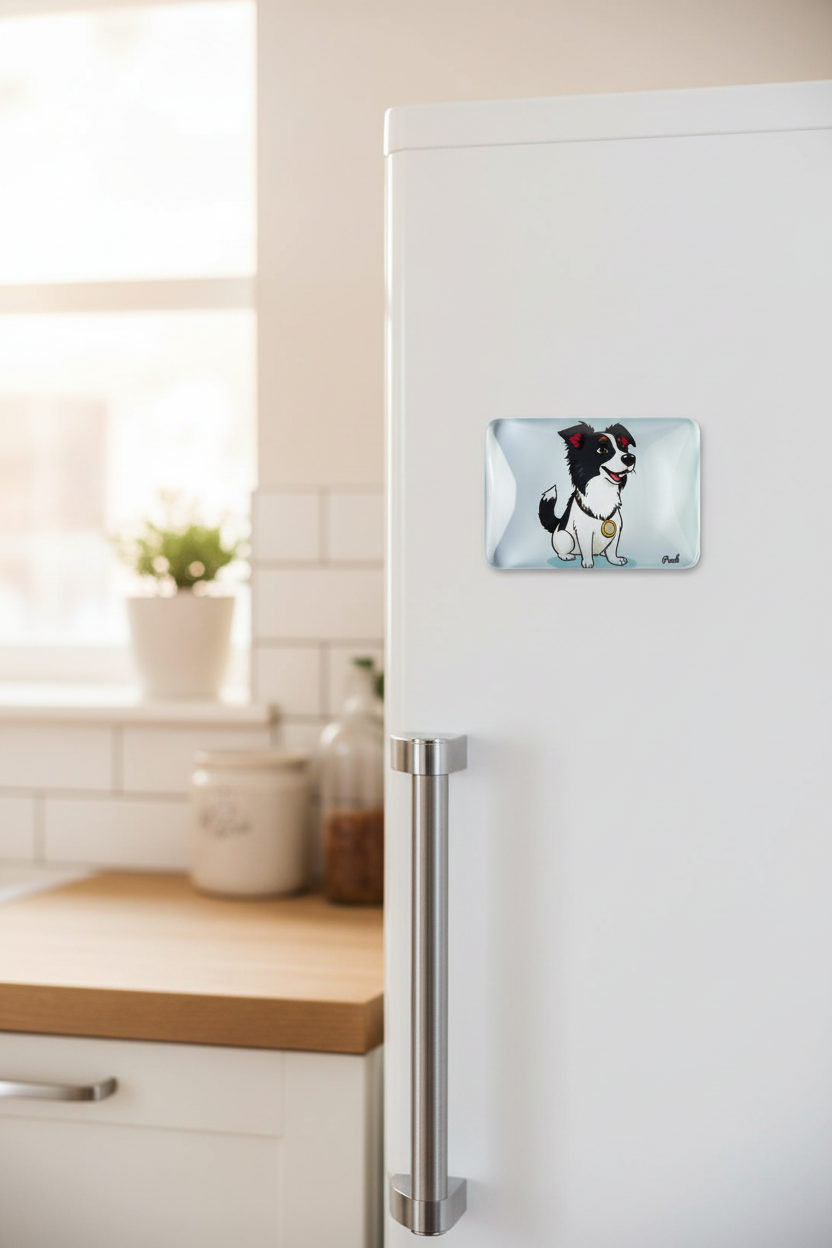 Border Collie Fridge Magnet Lifestyle