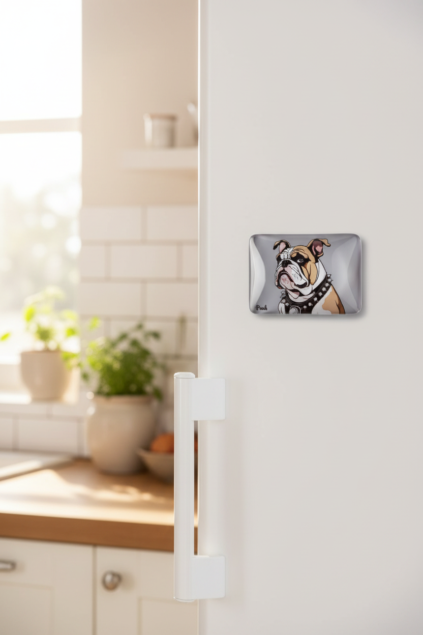 Bulldog Fridge Magnet Lifestyle