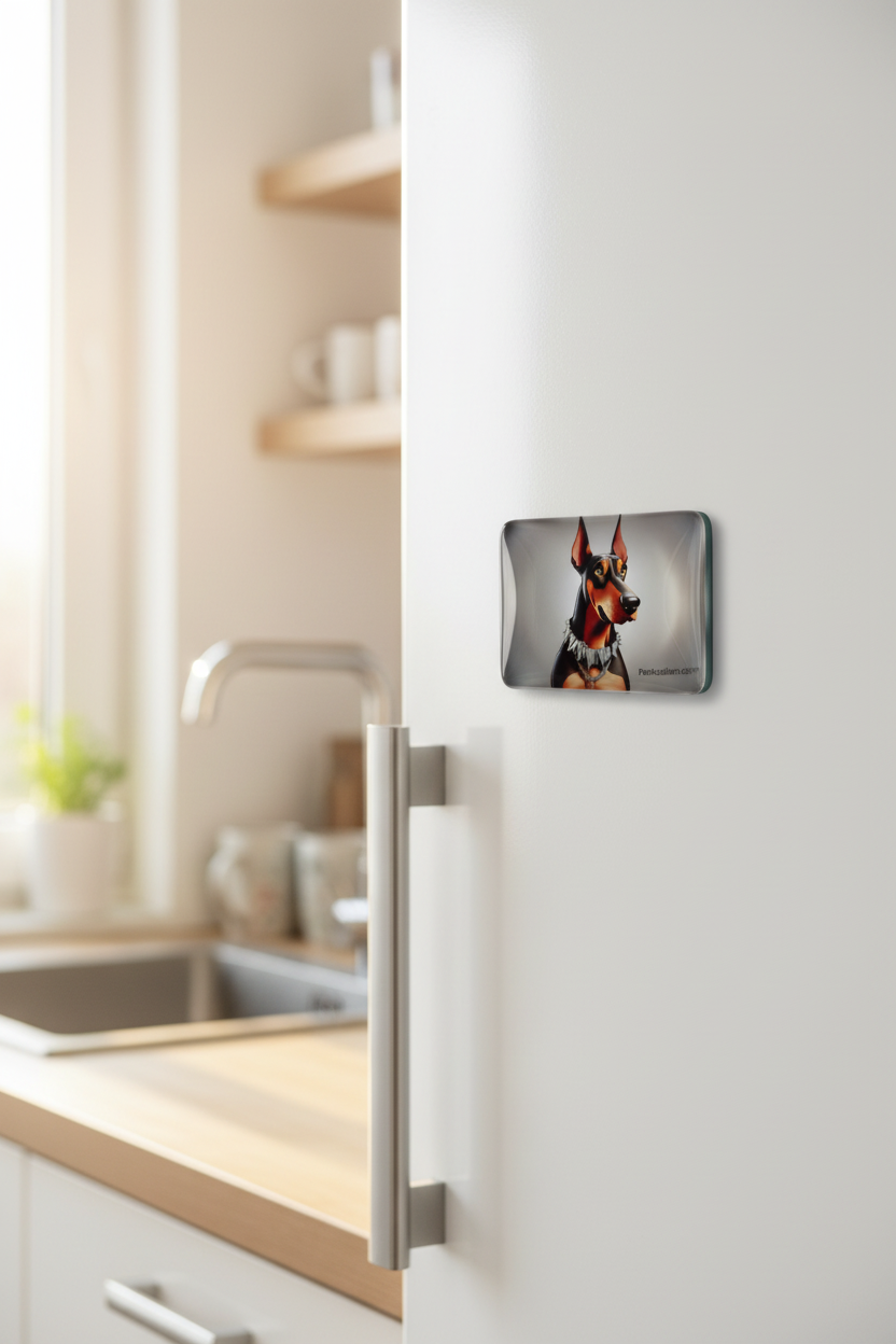 Doberman Fridge Magnet Lifestyle