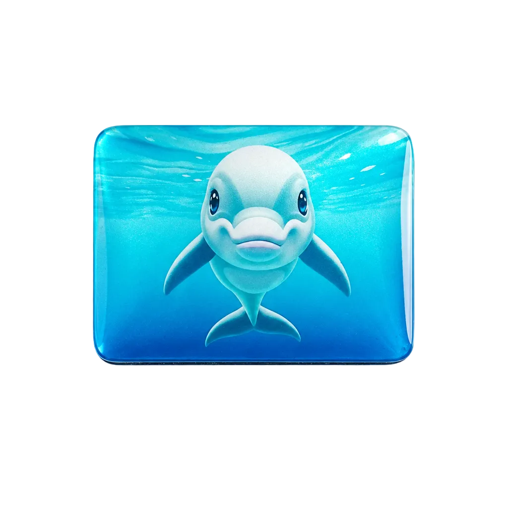 Dolphin refrigerator magnet in crystal glass unique punkmagnets design 