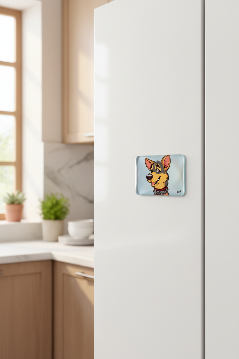 German Shepherd Fridge Magnet Lifestyle