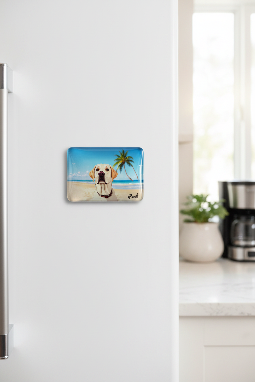Golden Labrador Fridge Magnet Lifestyle