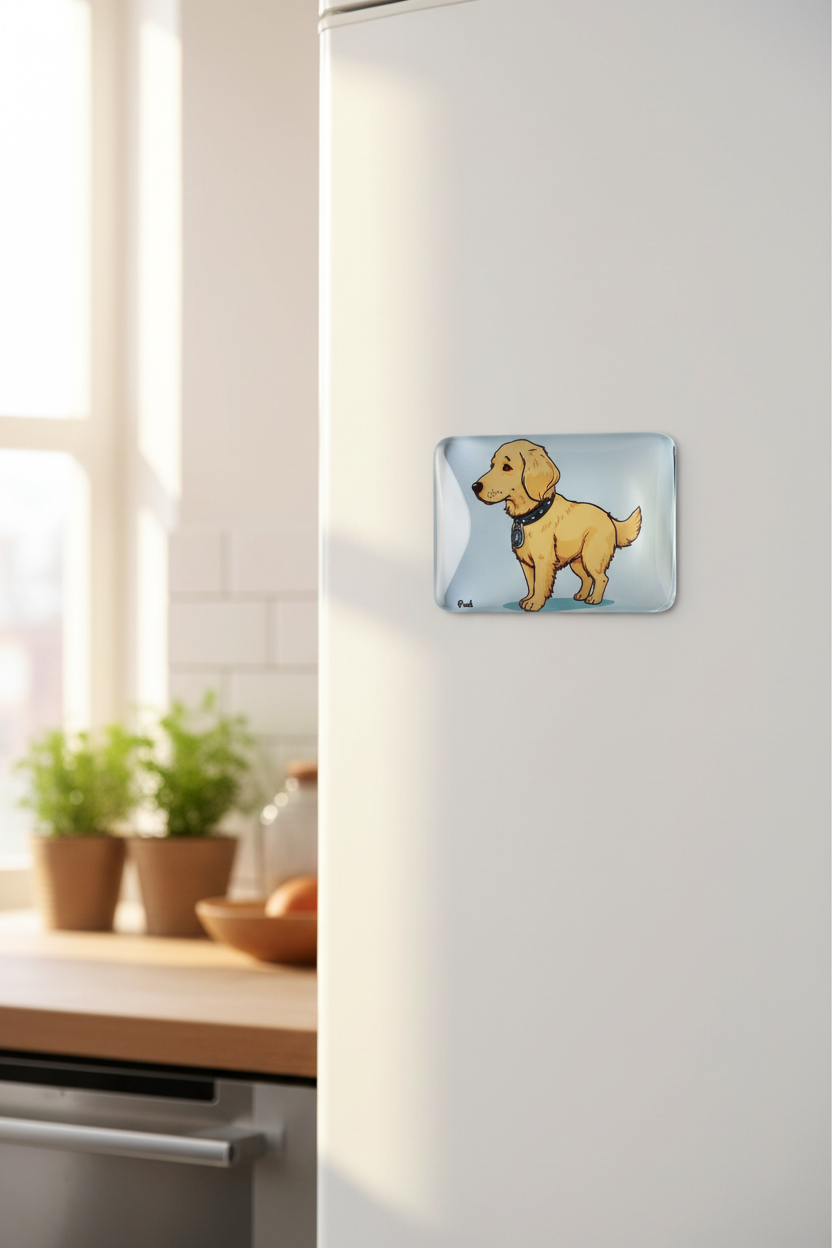 Golden Labrador Fridge Magnet Lifestyle