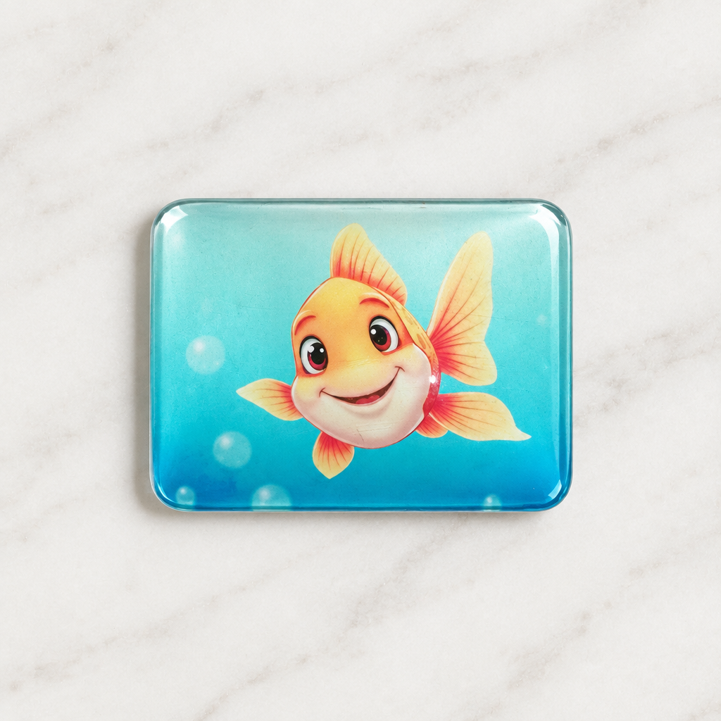 Goldfish magnet flatlay