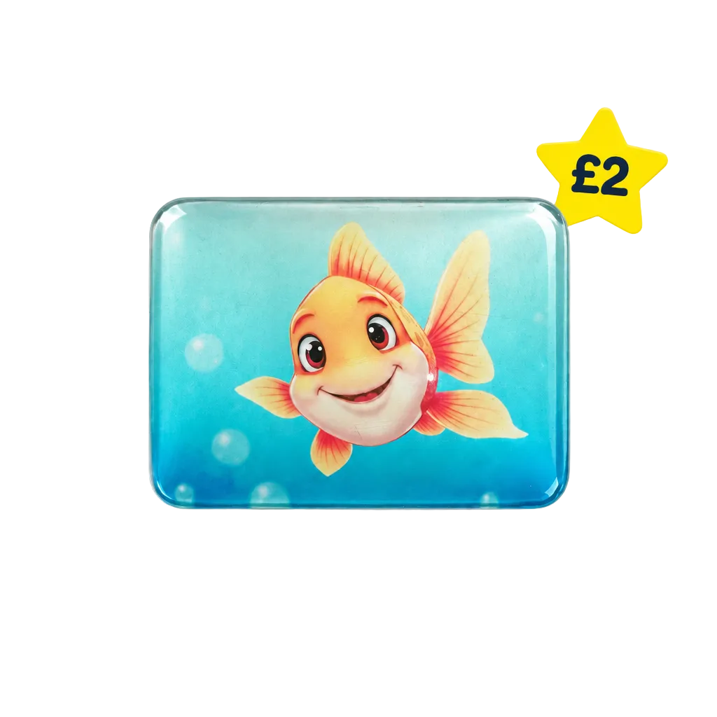 Goldfish fridge magnet  in crystal glass punkmagnets design