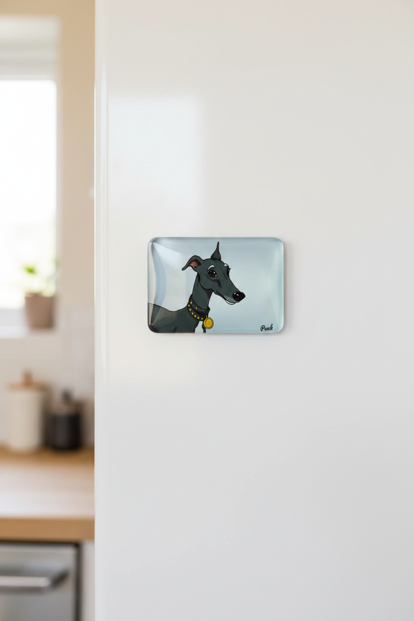 Greyhound Fridge Magnet Lifestyle