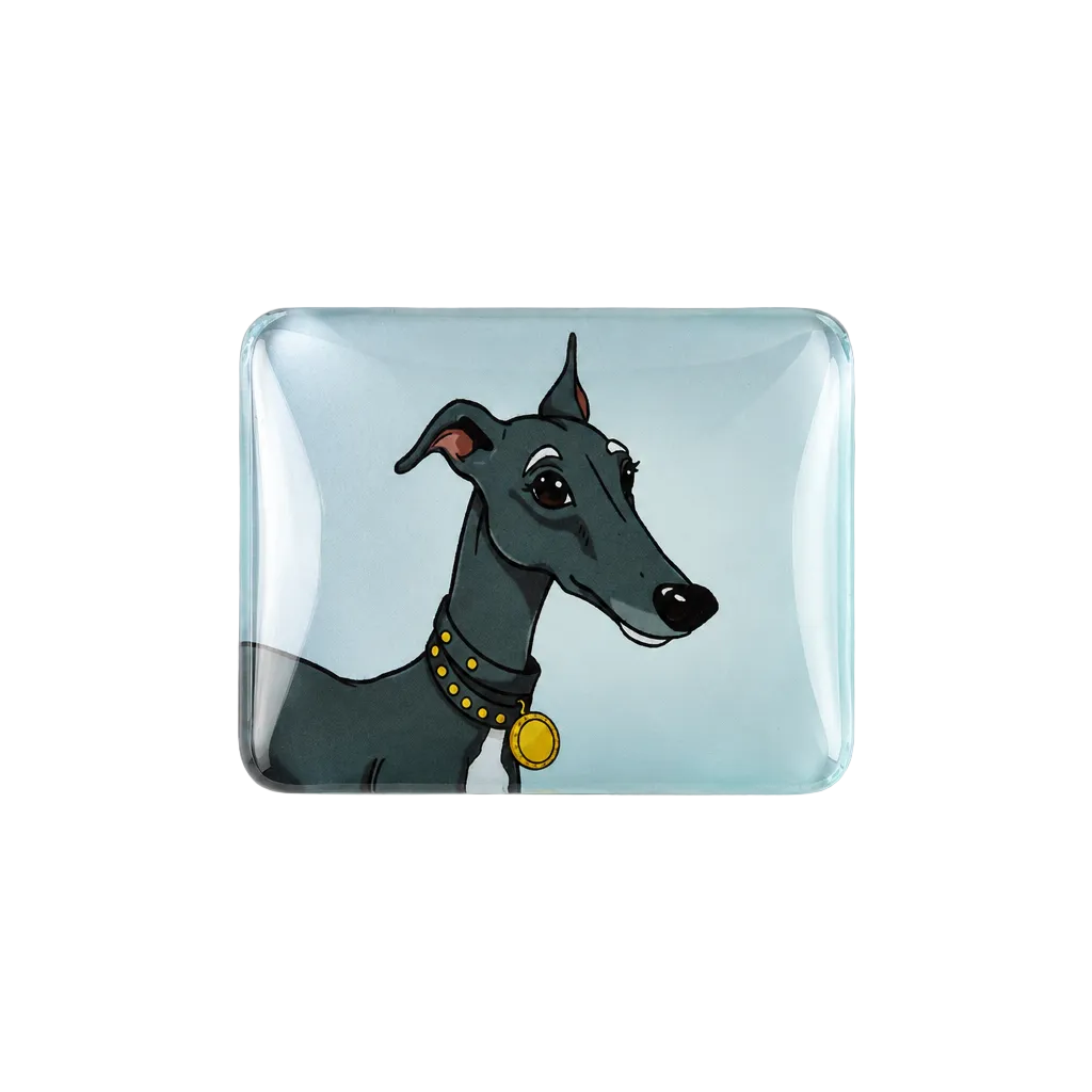 Greyhound magnet flatlay