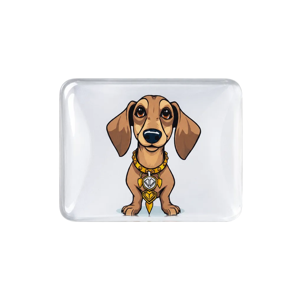 Miniature Dachshund magnet flatlay