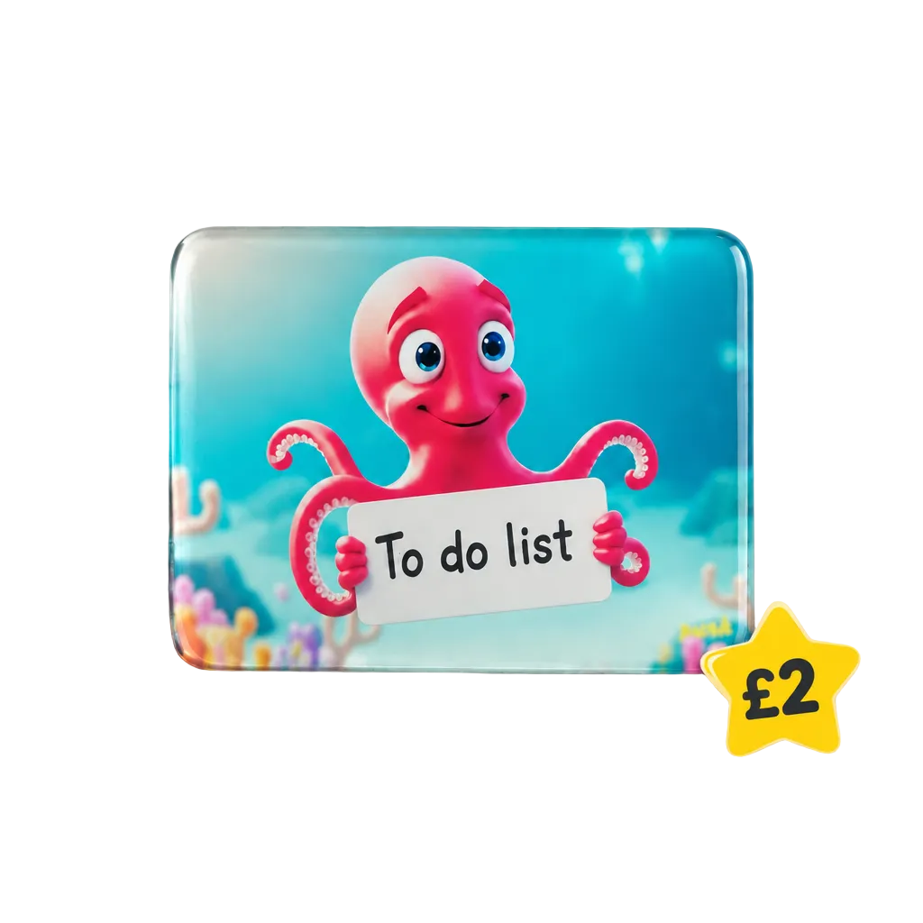 Octopus fridge magnet with £2 yellow star