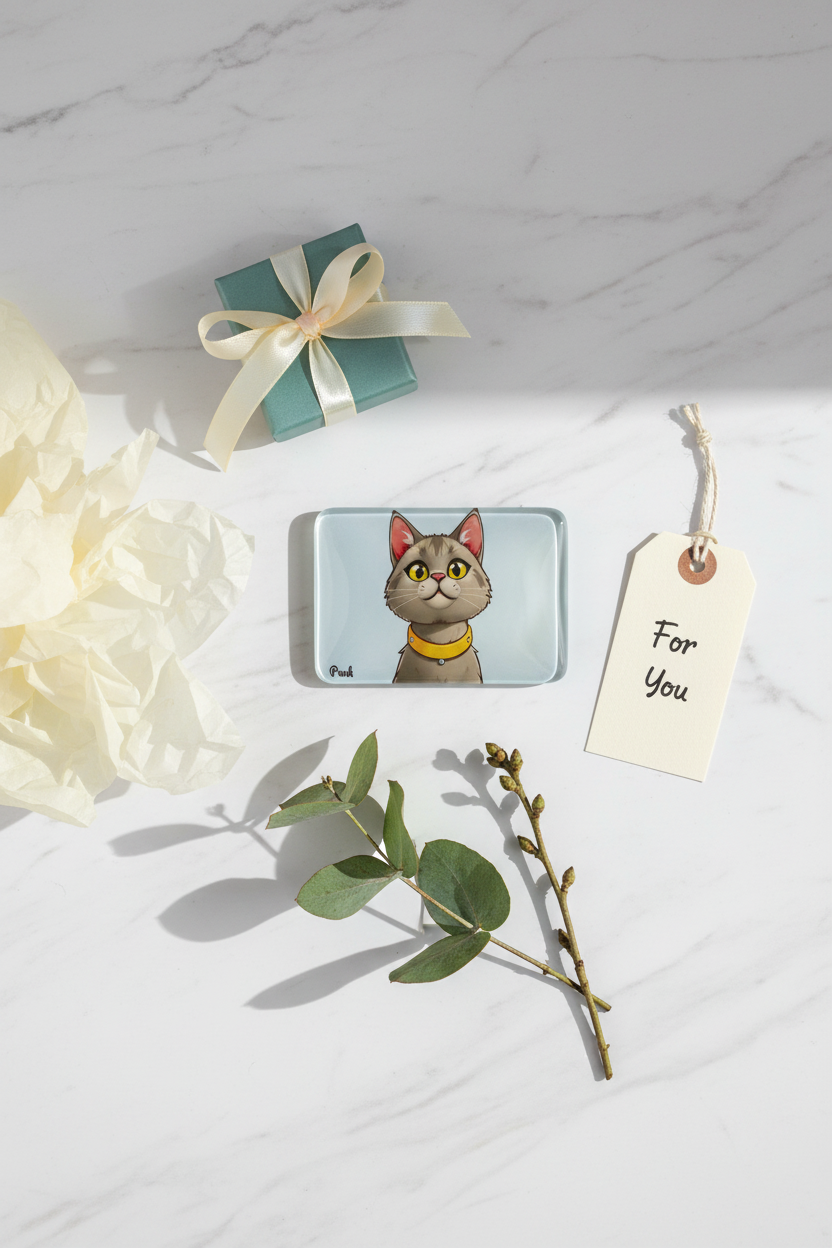 Persian Cat Magnet Gift Flatlay