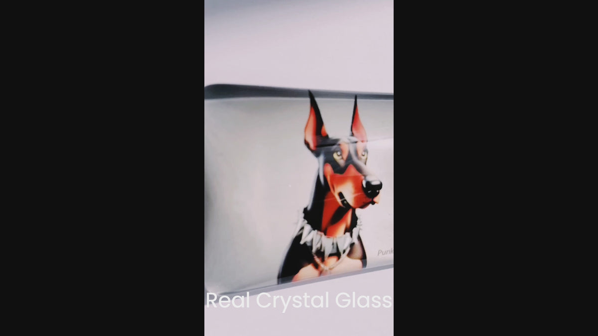 Crystal Glass Doberman Fridge Magnet