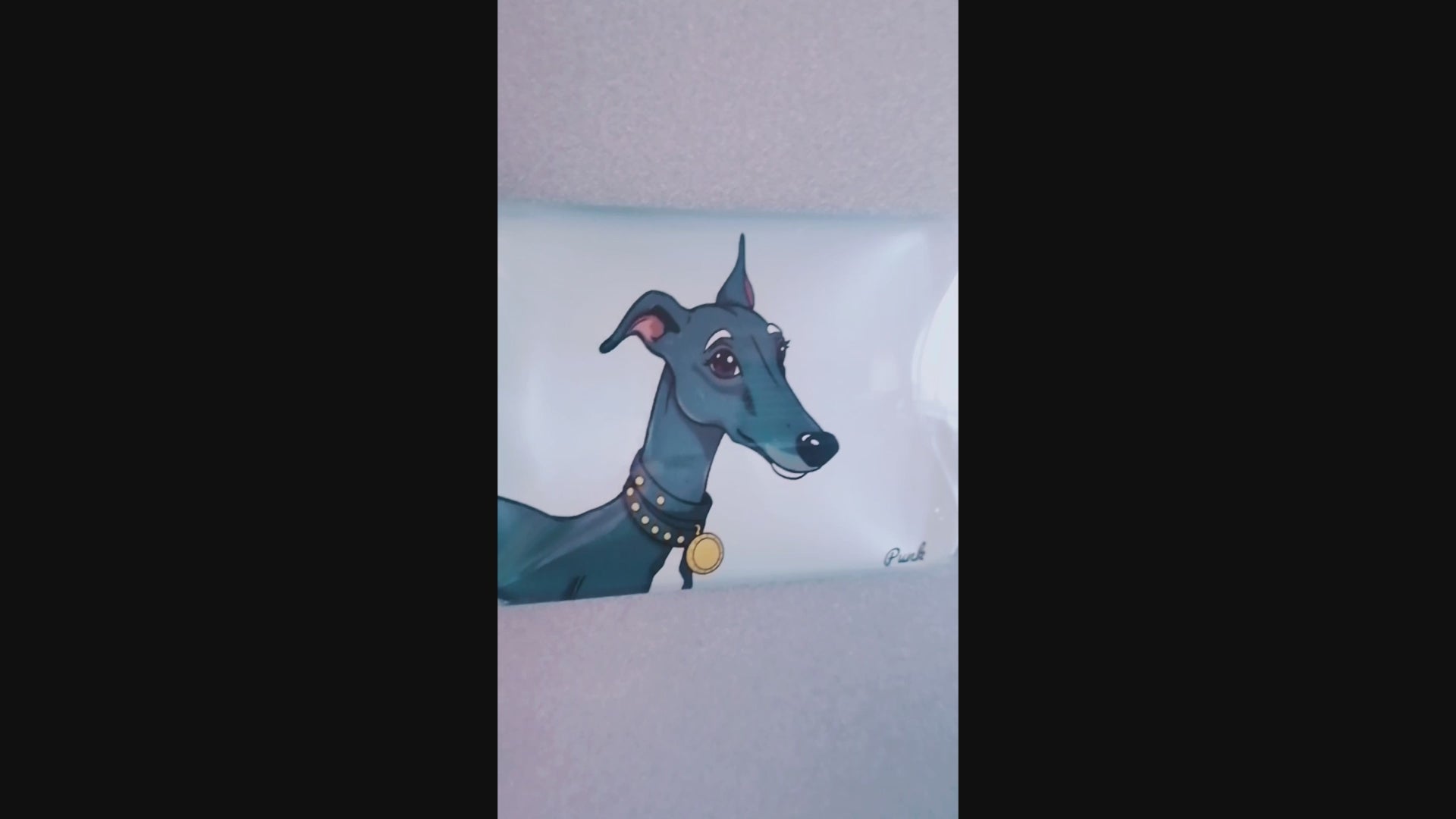 greyhound fridge magnet