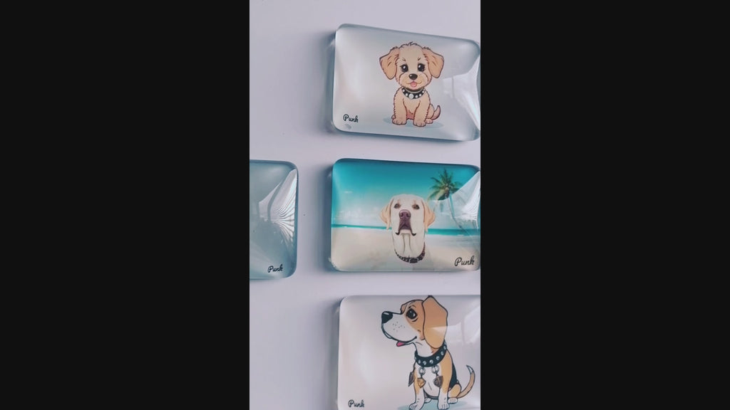 Classic Family Dogs 5-Pack – Crystal Glass Dog Breed Fridge Magnets
