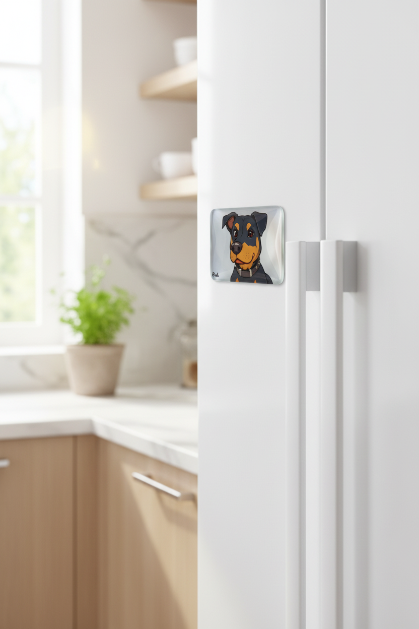 Rottweiler Fridge Magnet Lifestyle